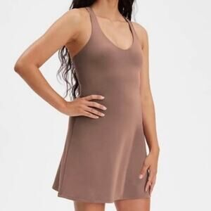 GIRLFRIEND COLLECTIVE | Lola V-Neck Dress Skort Shorts Mauve Fog Tank | Size XL